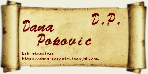 Dana Popović vizit kartica